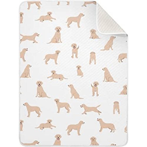 Swaddle Blanket Labrador Retriever Dog Cotton for Infants, Receiving, Lightweight Soft Swaddling for Crib, Stroller, Nursery, 30x40 in
