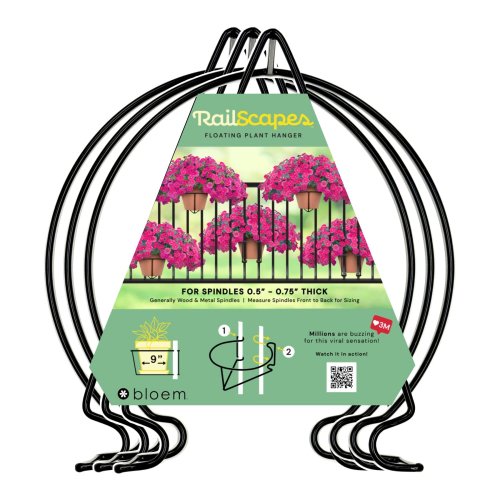 Bloem RailScapes Floating Plant Clip for 0.5 - 0.75 in. Small Spindles 3 -Pack 11-in Metal Deck rail hanger
