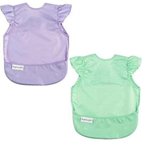 Tiny Twinkle Mess Proof Baby Bibs | 2 Pack Waterproof Toddler Bib for Eating | Baby Apron for Feeding, Machine Washable, Perfect Shower Gift (Sweet Treat, 6–24M)