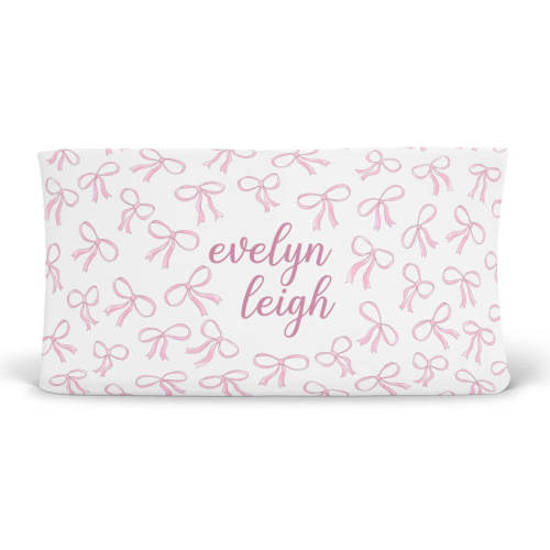 Blushing Bows Personalized Changing Pad Cover