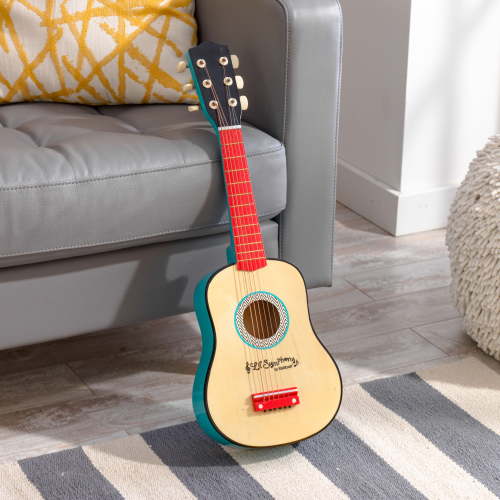KidKraft Lil' Symphony Wooden Play Guitar, Kids Musical Instrument Toy with Real Strings