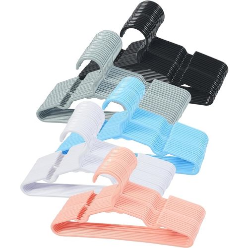 100 pcs White Baby Nursery Closet Hangers,Non-Slip Laundry Infant Pant Hanger for Newborn Clothes,Ultra-Thin Child Coat Hanger for Girl Boy Toddler Kids