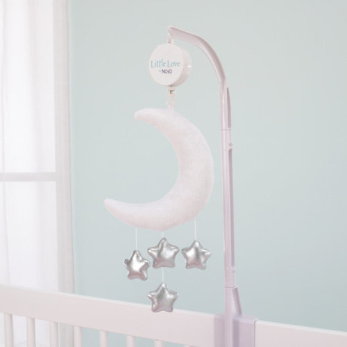 Little Love by Nojo Soft Sherpa Moon with Stars Musical Mobile & Reviews | Wayfair