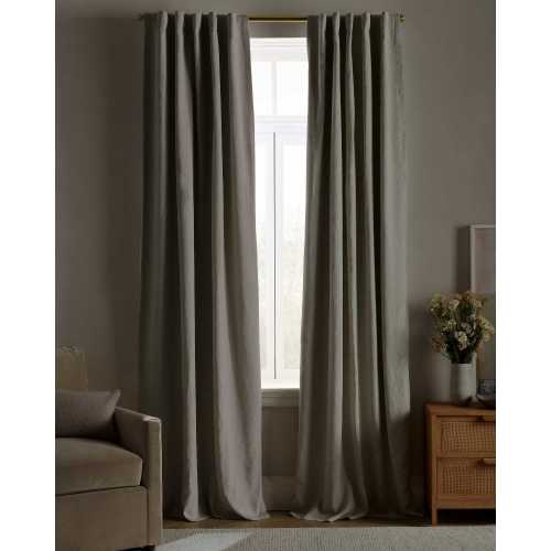 European Linen True Blackout Curtain in Sage
