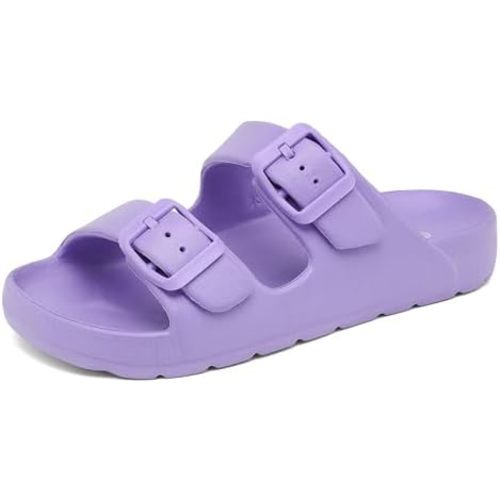 INMINPIN Boys Girls Double Buckle Slide Sandals Comfort Beach Pool Shower Slippers Adjustable Indoor Outdoor Little Kid/Big Kid
