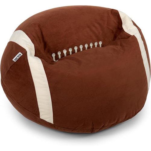 Child-Sized Bean Bag Chair for Kids, Football Plush, Ultra-Soft Lightweight Polyester Blend, 2.5 Foot Refillable