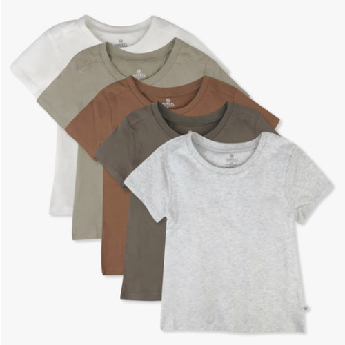 HonestBaby Baby Toddler & Kids' 100% Organic Cotton Short Sleeve T-Shirts (10-Pack)