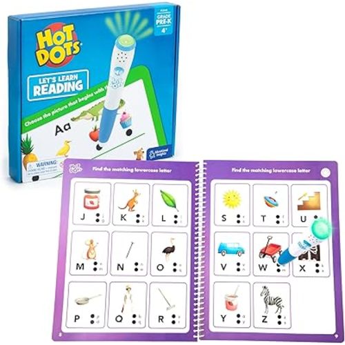 Educational Insights Hot Dots Let's Learn Pre-K Reading Set - Preschool Workbooks with Interactive Pen, Independent Homeschool Learning Activities, Learn to Read Activity Books for Kids Ages 4+