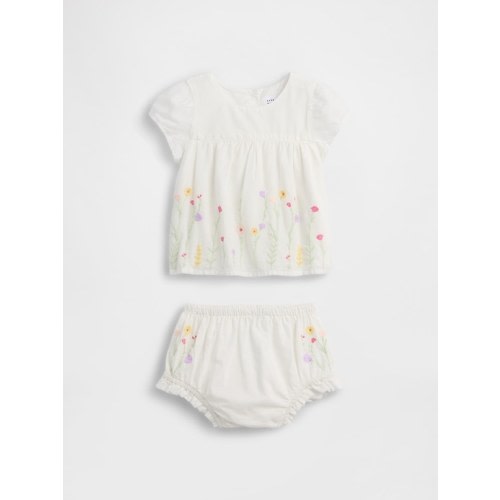 Baby Embroidered Floral Outfit Set