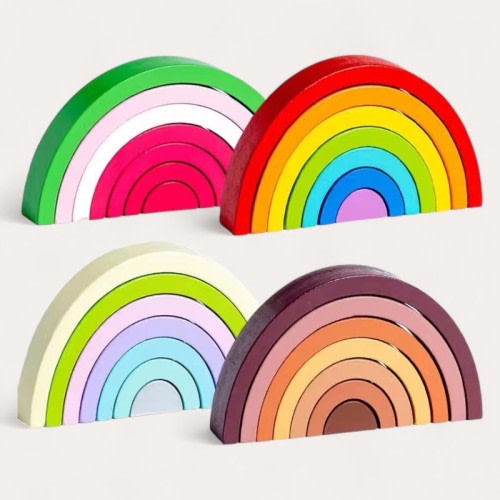 Montessori Wooden Rainbow Puzzle – Montessori & Toys