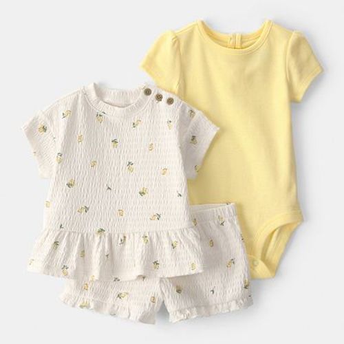 Baby Girl Carter's 3-pc. Lemon Top, Bodysuit & Short Set