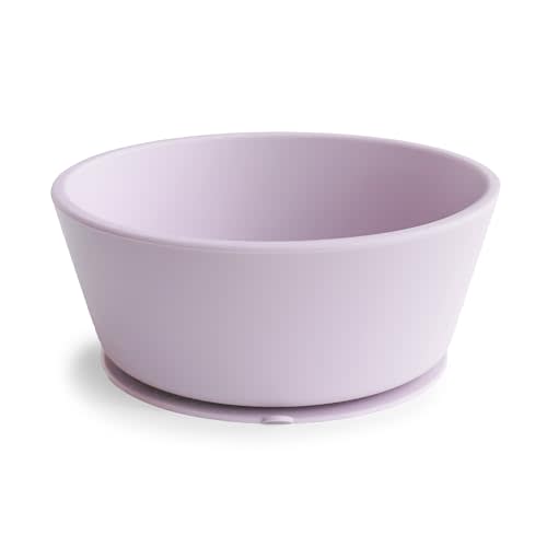 mushie Silicone Suction Bowl | BPA-Free Non-Slip Design (Soft Lilac)