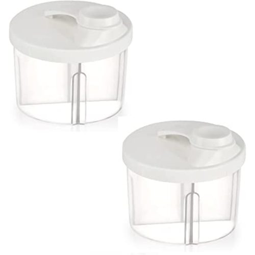 Accmor Baby Formula Dispenser On The Go, Non-Spill Rotating Four-Compartment Formula Container to Go, Milk Powder Kids Snack Container for Infant Toddler Travel Outdoor, White, 2 Pack
