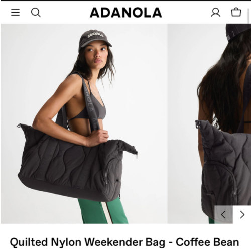 Women's Quilted Nylon Weekender Bag - Coffee Bean | Adanola – Adanola