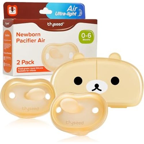 Thyseed Baby Pacifier, Ultra-Light One-Piece, BPA-Free, Classic 0-6 Months