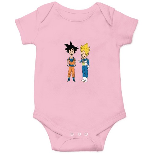 Beavis And Butthead x Dragon Ball Vegeta Onesies Kids's Short Sleeve Onesie 6M Pink sold by LastStandMerch | SKU 127190194 | Printerval