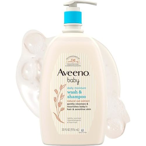 Aveeno Baby Daily Moisture Body Wash & Shampoo with Oat Extract, 33 fl. oz