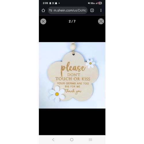 Do Not Touch Baby Sign No Kissing Wood Board Cute Hanging Stroller Tag For Newborns Warm And Childish Wooden Baby Decorative Pendant, Pure And Simple Material To Create A Warm Space, Exquisite Design Presents A Soft Aesthetic, Comfortable Modeling To Shap