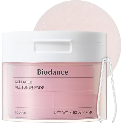 Biodance Collagen Gel Toner Pads, Pore Minimizer for Face, Improving Elasticity, Plumping Toner Pads for Sensitive Skin, Pre-Soaked Pads, Korean Skin Careㅣ4.93 fl.oz.(140g)*60Pads