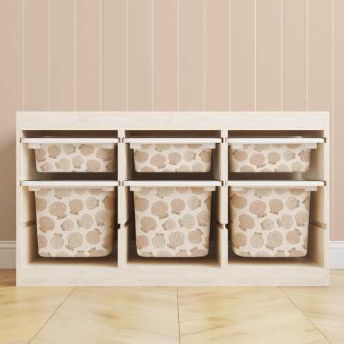Cordelia Seashell Storage Bin Sticker // IKEA Trofast Decal /  IKEA Storage Hack / Playroom Cubby Stickers