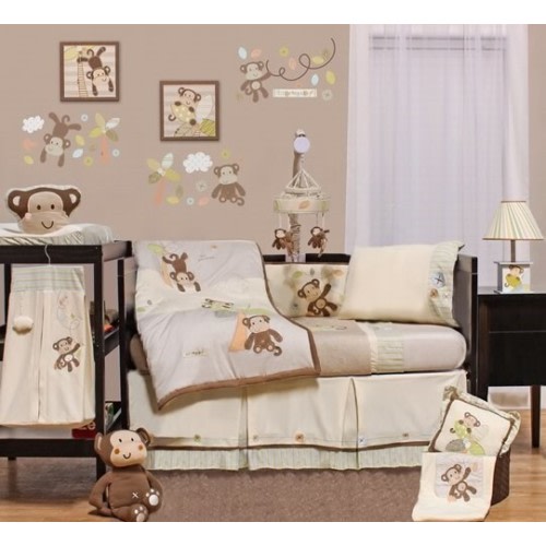 Kids Room Monkey Wall Decals - Playroom Animals Stickers Nursery Decor Bedroom
