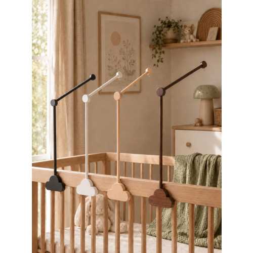 Walnut Mobile Arm for Baby Crib, Handcrafted From Solid American Black Walnut Wood