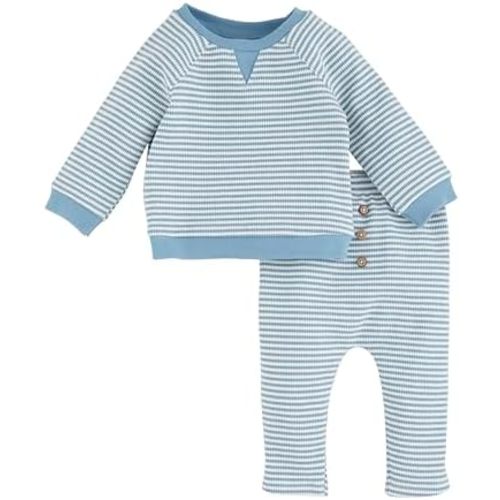 Mud Pie Unisex Baby Mud Pie Baby Blue Stripe Outfit