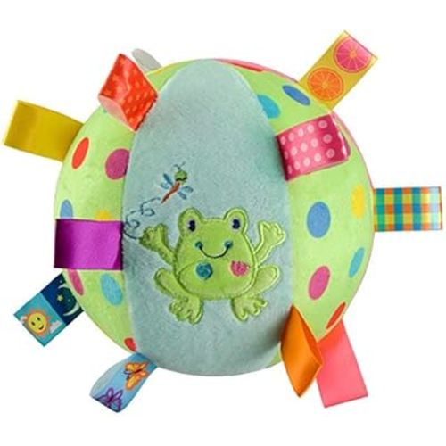Taggies Ball-Baby Kid Infant Early Educational Soft Plush Tag Colorful Ball Hand Grasp with Bell Inside