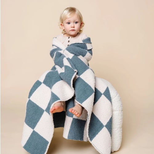 Chenille Blanket - Ocean Check - Small & Large