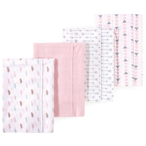 Little Treasure Luvable Friends Flannel Burp Cloths 4pk, Pink Feather