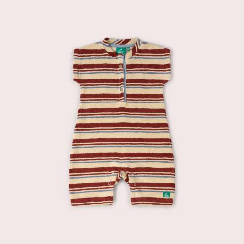 Beach Stripe Towelling Romper | Little Green Radicals—SIZE 06-12MO