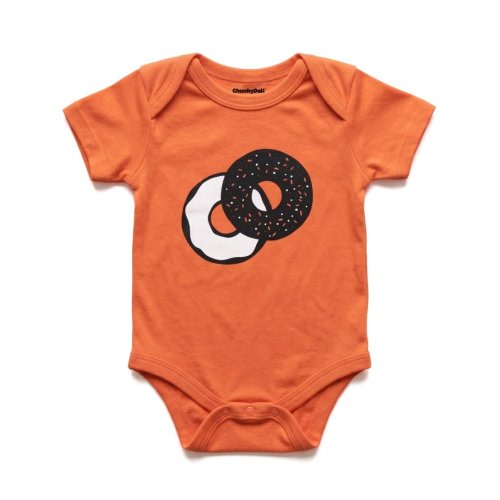 Everything Bagel Baby Bodysuit | Orange
