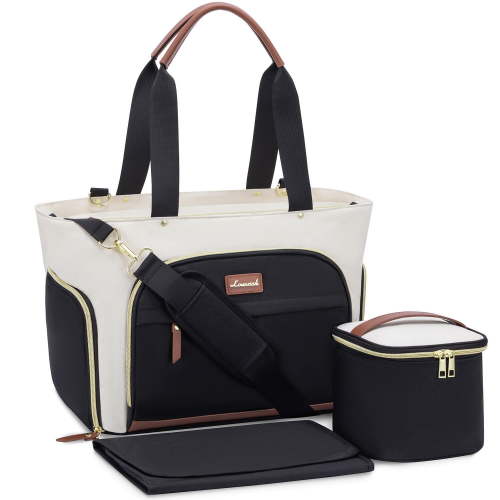 Lovevook Breast Pump Bag, Diaper Bag Tote with Changing Pad, Work Bag for Breastfeeding Mom with Separate Breast Milk Storage Bag & 15" Laptop Compartment