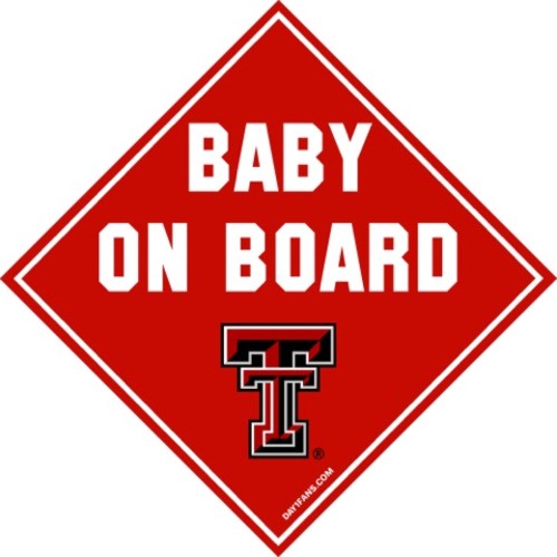 Texas Tech Red Raiders "BABY ON BOARD" Car Magnet