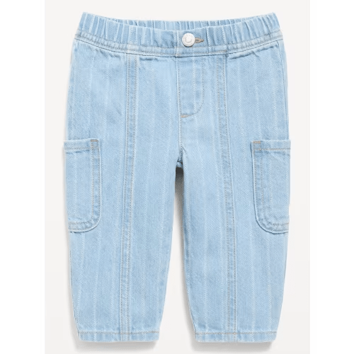 Baggy Barrel-Leg Striped Cargo Jeans for Baby