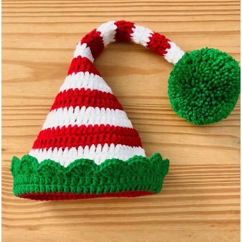 Christmas Baby Elf Hat, Baby Crochet Hat, Novelty Baby Hat, New Baby Gift, Baby Shower Gift, Baby Photo Prop, Christmas Baby Gift