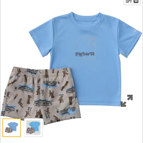 Boys' 2-Piece Short Sleeve Sun Defender® Force® Shirt & Woven Short Set (Baby) | Kids' Force Gear | Carhartt