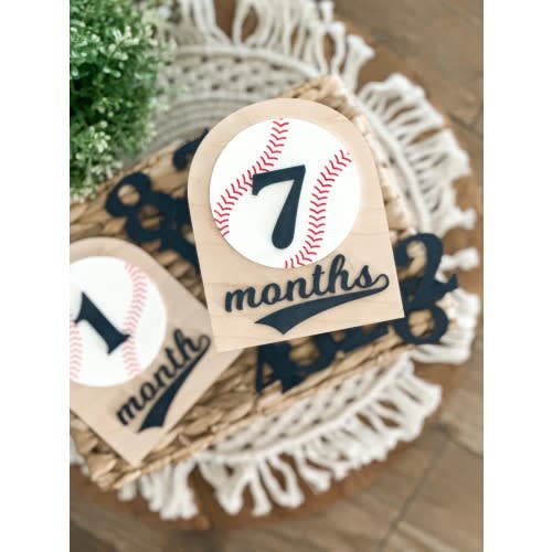 Baseball, Milestone, Monthly Milestone, Baby, Shower Gift, New Mom Gift