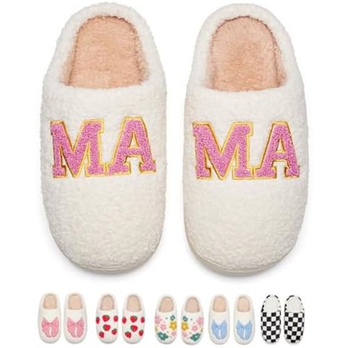 Cute House Slippers for Women Men Warm Cozy House Shoes Fuzzy Home Slippers with Memory Foam Indoor and Outdoor
