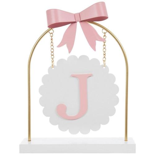 Pink Letter Hanging Wood Sign