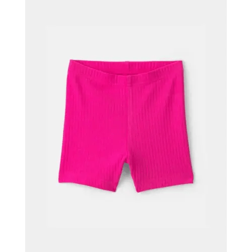 Baby Girl Ribbed Bike Shorts - Pink | Carter's