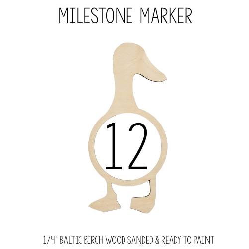 Duck Milestone Marker, Baby Milestone Blanket Marker, Baltic Birch Wood Milestone Marker, Photo Prop, Duck Month Milestone Marker