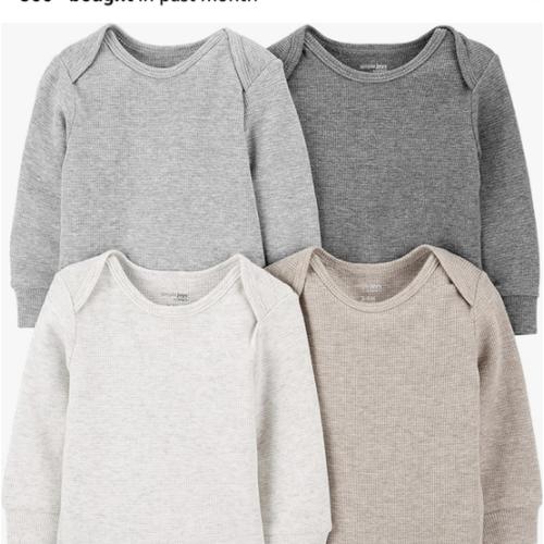 Newborn Simple Joys by Carter's Baby 4-pack Soft Thermal Long Sleeve Bodysuits