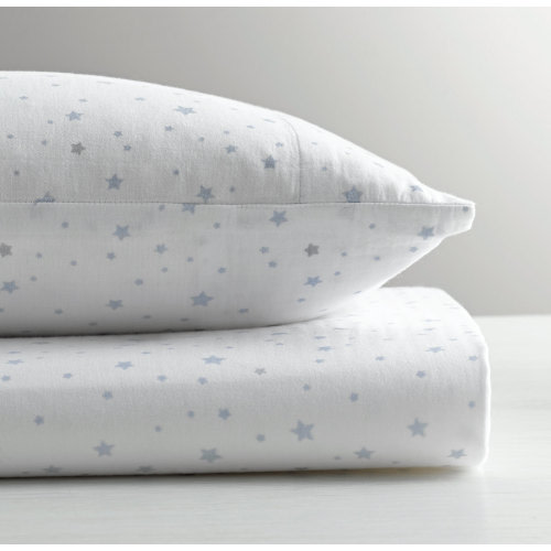 RH Baby & Child Star Print Crib Fitted Sheet - French Blue