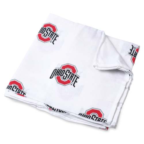 Ohio State University Muslin Swaddle Blanket – Official Buckeyes Baby Gift