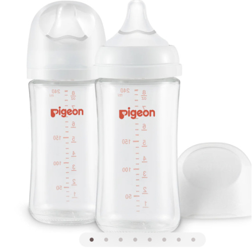 Glass Wide Neck Baby Bottle, 2Packs, 8.1 Oz(240 ml) for 3+ months