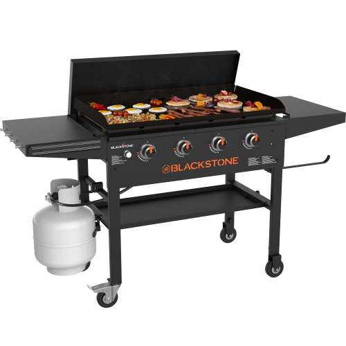 Blackstone Original Outdoor Griddle, 36 Inch 4-Burner Flat Top Grill with Hard Cover, Black