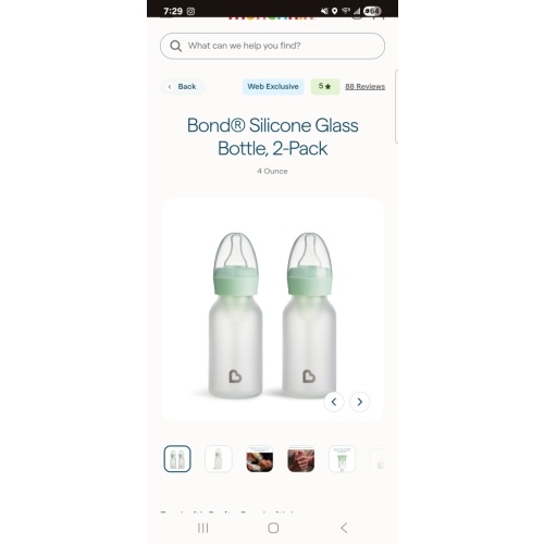 Bond® Silicone Glass Bottle 4oz or 8oz, 2pk | Munchkin