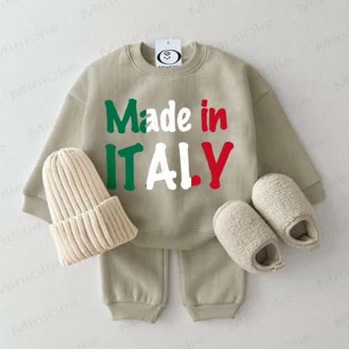 MADE IN ITALY Baby 2-piece Grey Green Set