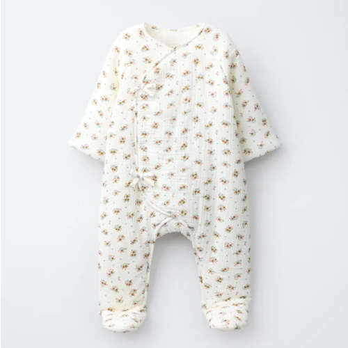 QUILTED FLORAL PRINT JUMPSUIT - Ecru | ZARA United States